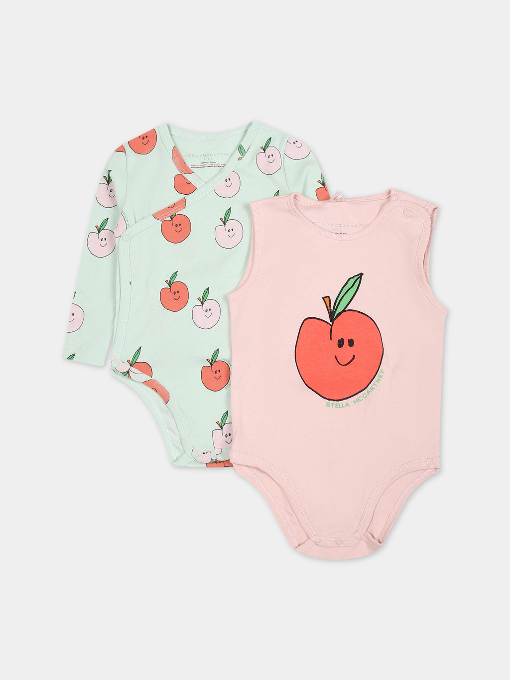 Multicolor set for baby girl with apples